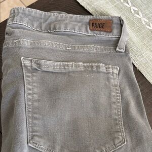 PAIGE Slate Gray Olive Denim Pants